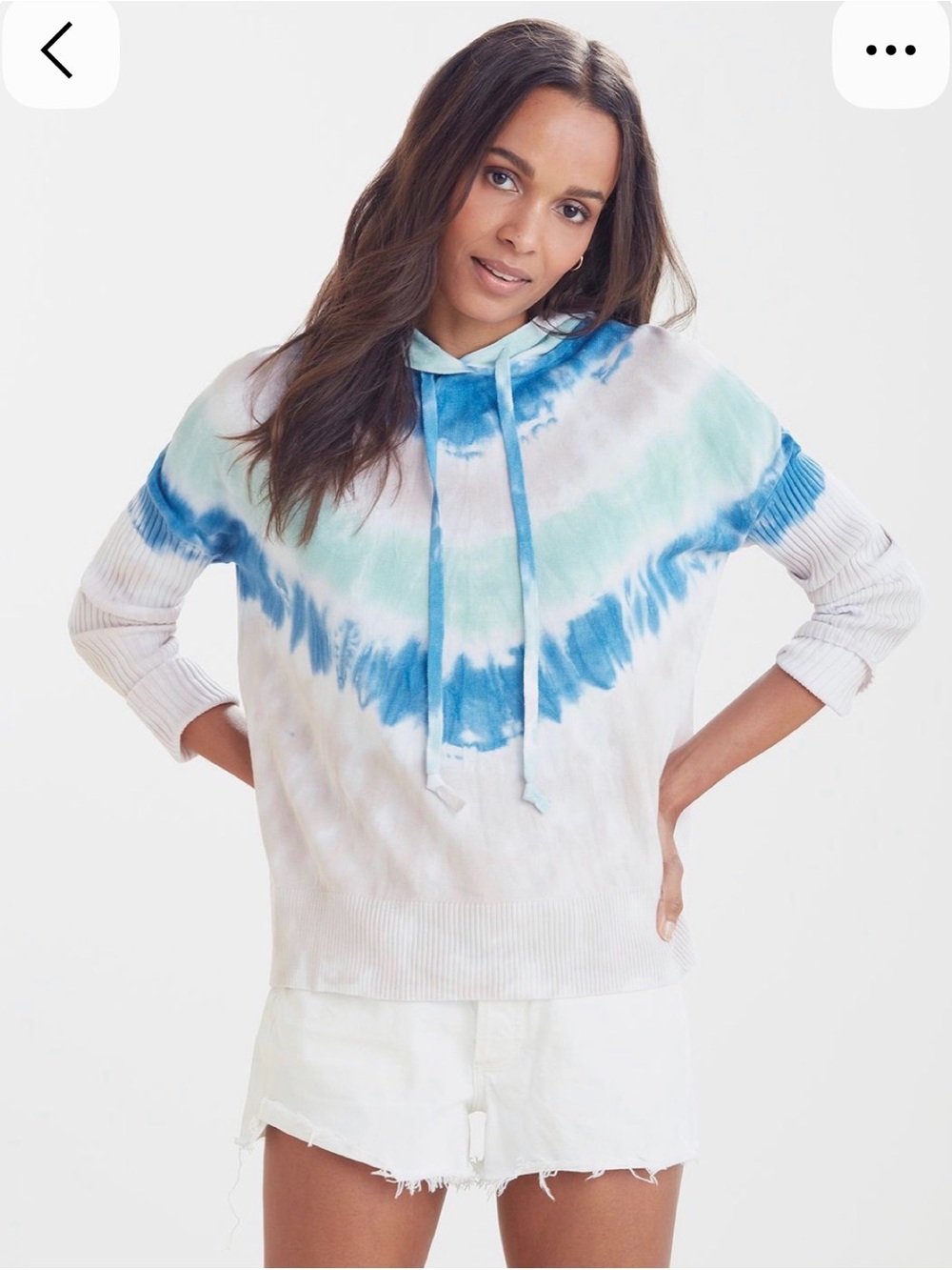 Jamison Evereve Tie-Dye Hooded Pullover Sweater
